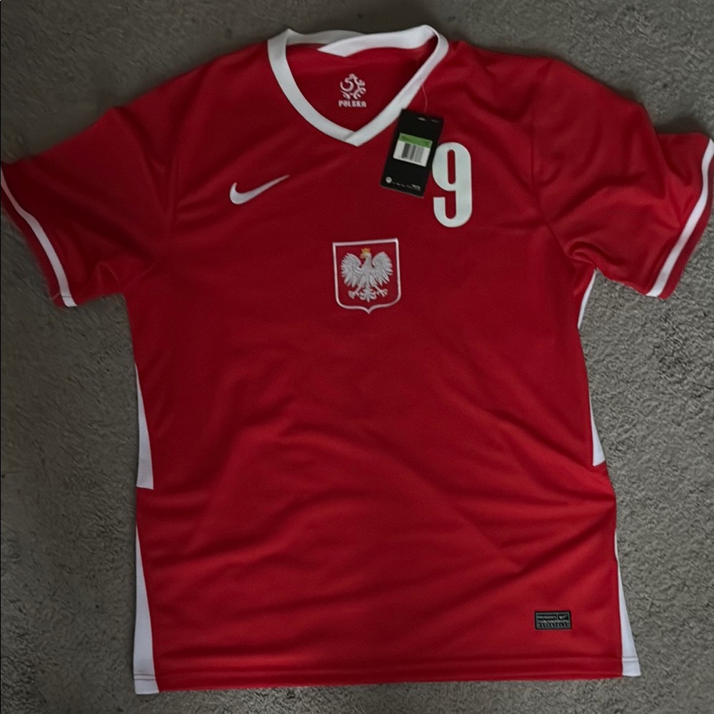 Nike Red Poland Soccer Jersey - Lewandowski